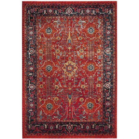 Flowers First 4 x 6 ft. Vintage Hamadan Power Loomed Area Rug, Orange & Navy - Small Rectangle FL1860203
